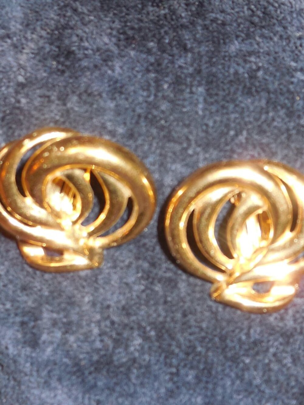 Givenchy Pair of Large Clip On Earrings Gold tone Vintage